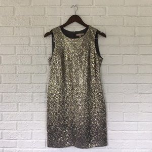 Banana Republic metallic sequin sheath dress sz 6